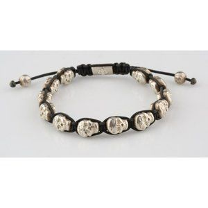 Nialaya Mens Skullbead Sterling Silver Shamballa Bracelet Size 7 Amazing!
